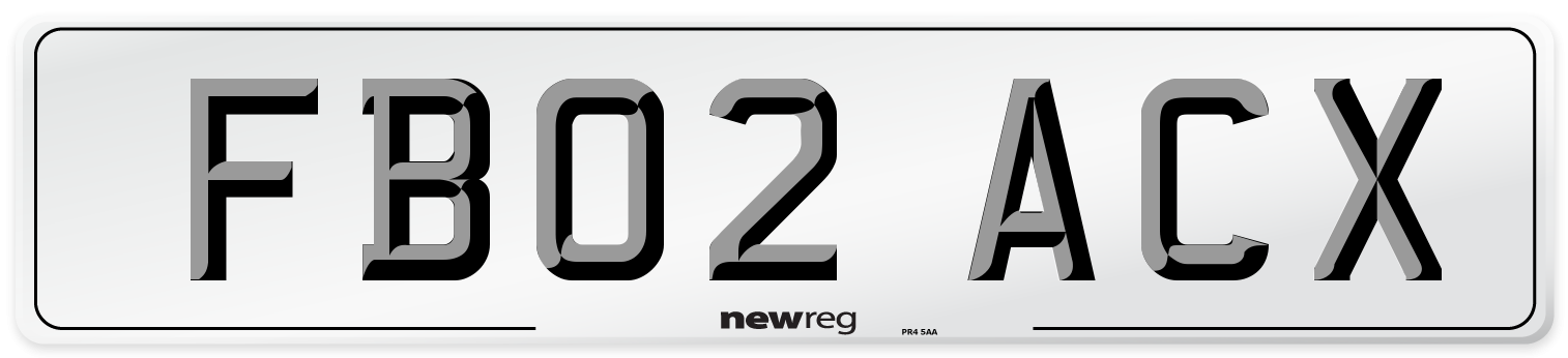 FB02 ACX Number Plate from New Reg